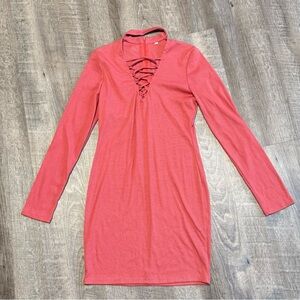 Elegant Pink Long Sleeve Dress